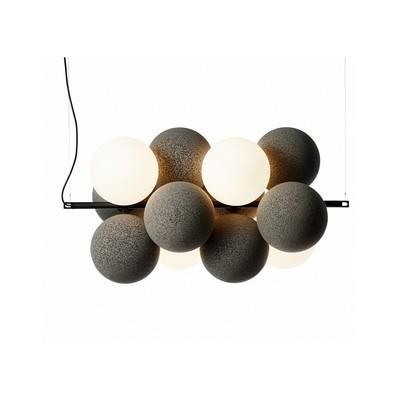 Elegant Modern Chandelier with Flannel Ball and Opal Glass Light