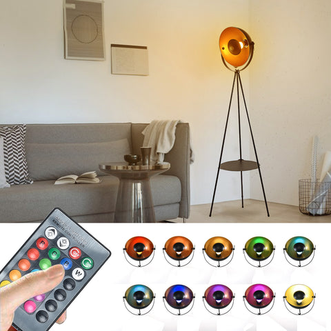 LED Tripod Metal Floor Lamp with RGB Multiple Colors Remote Control