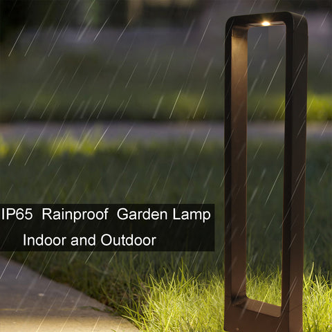 Modern LED Black Outdoor Pathway Lighting Standing Porch Lamp - IP65 Warm White