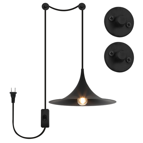 Industrial Black Rustic Pendant Light - Metal Chandelier