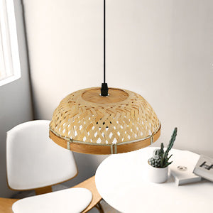 Handmade Rattan Pendant Light Fixture Wicker Hanging Lamp