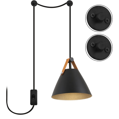 Black Rustic Hanging Pendant Light - Industrial Metal Chandelier