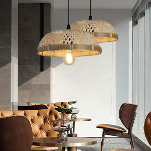 Handmade Rattan Pendant Light Fixture Wicker Hanging Lamp