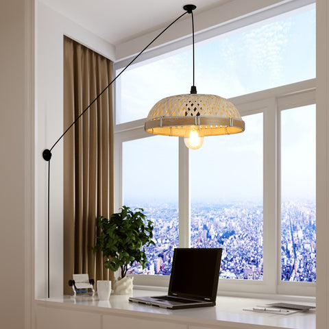 Handmade Rattan Pendant Light Fixture Wicker Hanging Lamp