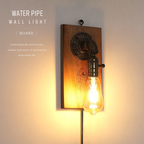 Modern Vintage Steampunk Plug in Cord LED Wall Lamp