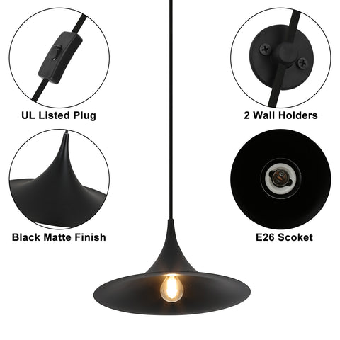 Industrial Black Rustic Pendant Light - Metal Chandelier