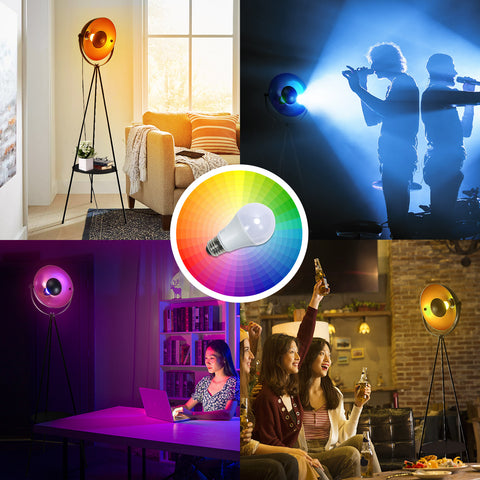 LED Tripod Metal Floor Lamp with RGB Multiple Colors Remote Control