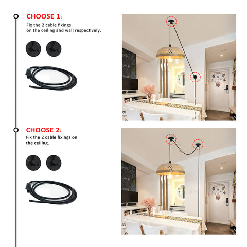 Handmade Rattan Pendant Light Fixture Wicker Hanging Lamp