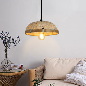 Handmade Rattan Pendant Light Fixture Wicker Hanging Lamp