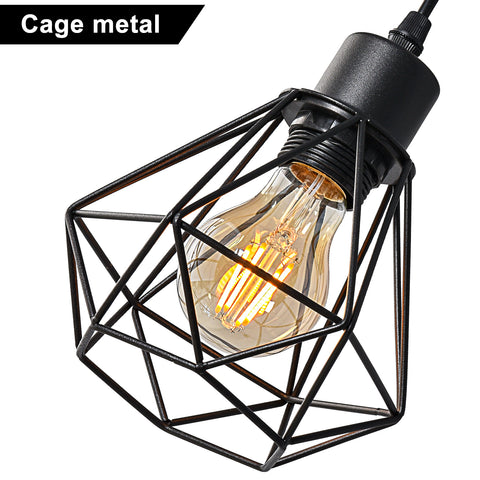 Modern Plug in Wire Wood Cage Wall Lamp Industrial Rustic Lift Pipe