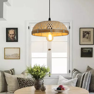 Handmade Rattan Pendant Light Fixture Wicker Hanging Lamp