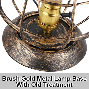 Lantern Table Lamp for Living Room - Industrial Reading Bedside Desk Lamp