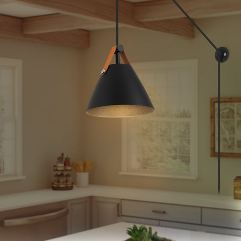 Black Rustic Hanging Pendant Light - Industrial Metal Chandelier