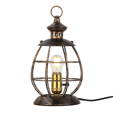 Retro Industrial Metal Lantern Table Lamp