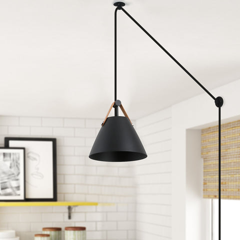 Black Rustic Hanging Pendant Light - Industrial Metal Chandelier