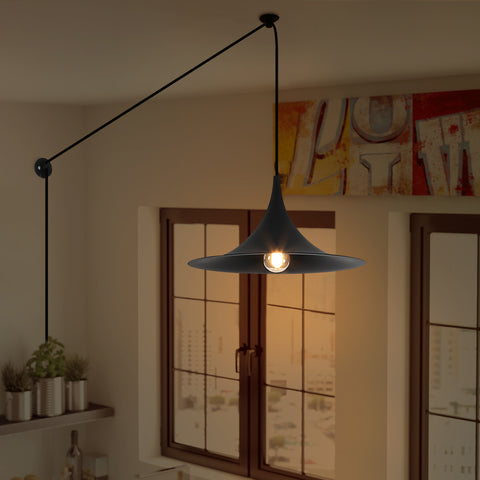 Industrial Black Rustic Pendant Light - Metal Chandelier