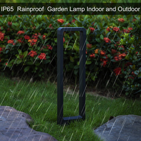 Modern LED Black Outdoor Pathway Lighting Standing Porch Lamp - IP65 Warm White