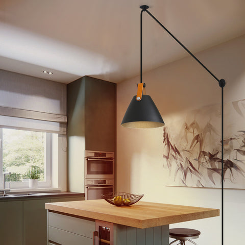 Black Rustic Hanging Pendant Light - Industrial Metal Chandelier