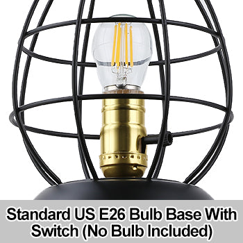 Lantern Table Lamp for Living Room - Industrial Reading Bedside Desk Lamp