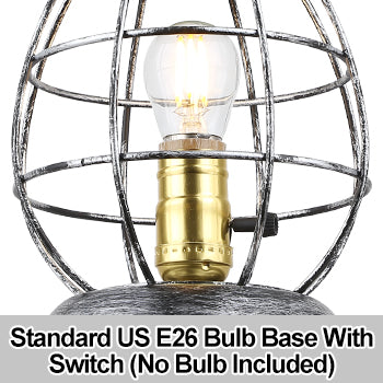 Lantern Table Lamp for Living Room - Industrial Reading Bedside Desk Lamp